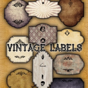 20 Printable Blank Vintage Labels Instant Download - Etsy