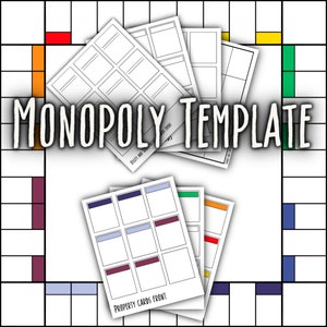 Anpassbare Monopoly-Spielvorlage – DIY-druckbares Brettspiel für Familienspaß