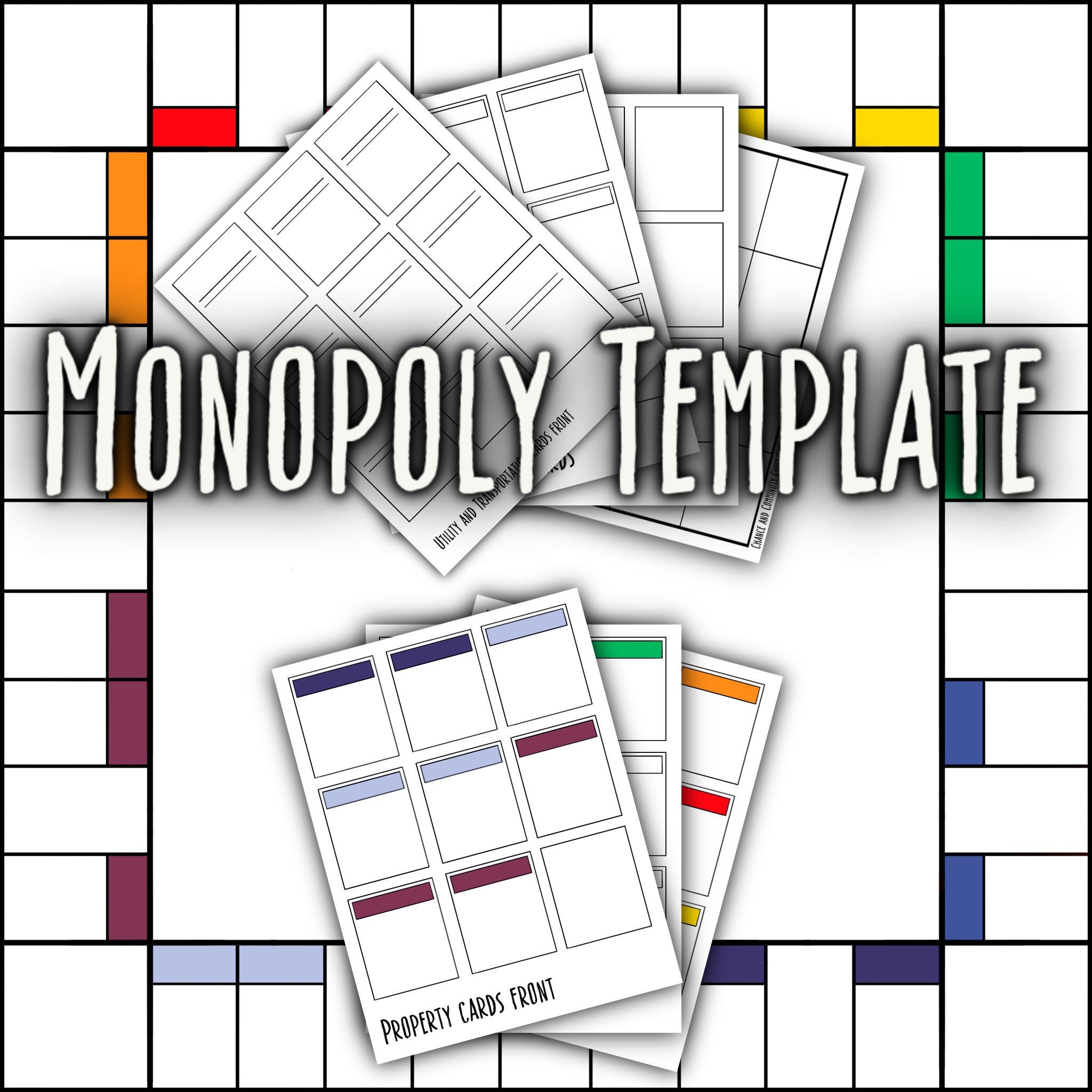 Verklaring Vervelend Verloren Lege Monopoly Template - Etsy België