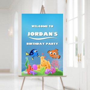 Under the Sea Personalized Birthday Party Welcome Sign for party - Birthday Party Decoration - Party Sign