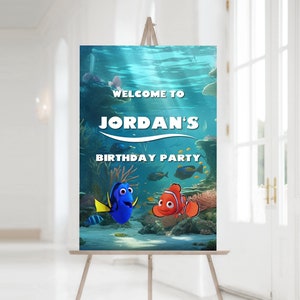 Under the Sea Personalized Birthday Party Welcome Sign for party - Birthday Party Decoration - Party Sign