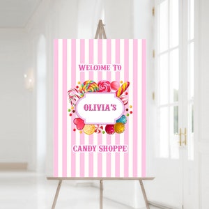 CANDY SHOPPE Welcome Sign - Candy Shop - Sweet Shop - High Tea Party Party Personalized Sign -  Party Decoration Decor Lollipop Pastels