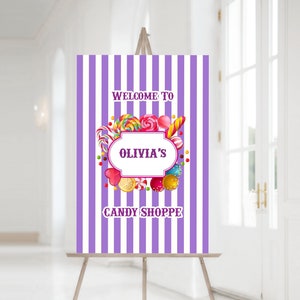 CANDY SHOPPE Welcome Sign - Candy Shop - Sweet Shop - High Tea Party Party Personalized Sign -  Party Decoration Party Decor Lollipop party