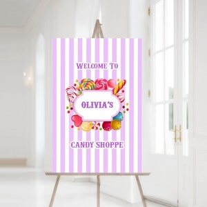 CANDY SHOPPE Welcome Sign - Candy Shop - Sweet Shop - High Tea Party Party Personalized Sign -  Party Decoration Decor Lollipop Pastels
