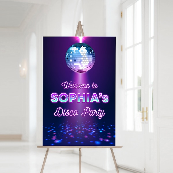 DISCO Bachelorette Birthday Party Welcome Sign - Disco Ball Party Decoration - Dance Party Decor - Dance Fever - Retro party