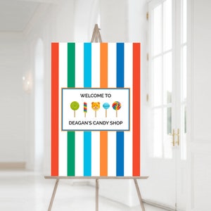 CANDY SHOPPE Welcome Sign - Candy Shop - Candy Bar - Sweet Shop - High Tea Party Personalized Sign -  Party Decoration Decor Lollipop party