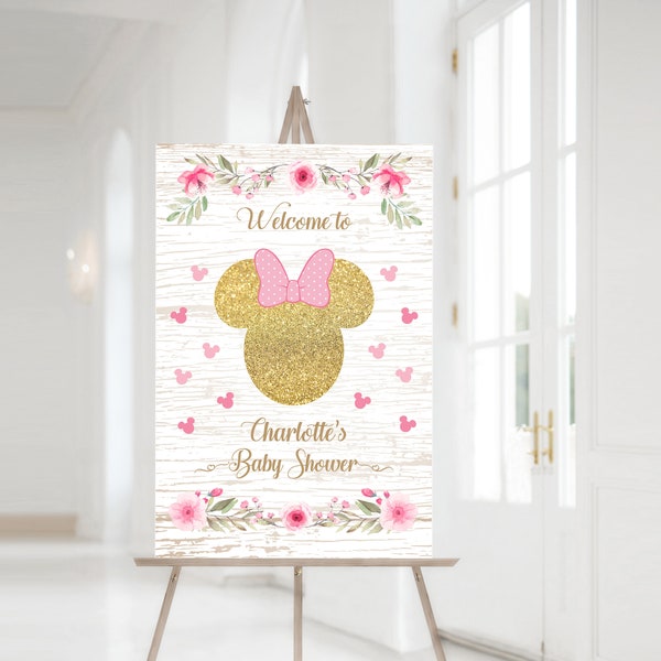 MOUSE Character Inspired Custom Personalized Welcome Sign for Party - Party Decoration - Baby Shower Party Decor - Girls Birthday