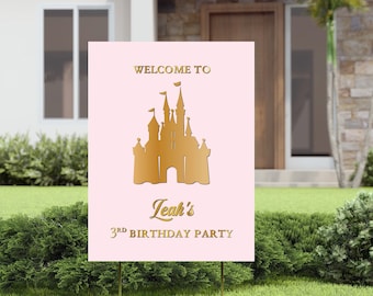 PRINCESS CASTLE Yard Sign - Personalized Lawn Sign - Baby Shower Party - Birthday Sign - Outdoor Welcome party sign