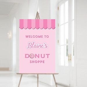 DONUT SHOPPE Welcome Sign - Donut Shop - Sweet Candy Shop - High Tea Party Personalized Sign -  Party Decoration Party Decor Doughnut party
