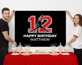 Basketball Birthday Party Backdrop – Personalized Sports Banner (Digital or Printed)