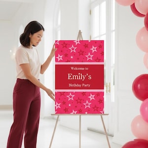 Personalized Birthday Welcome Sign: American Doll Party Decoration (Digital File or Printed Foam Board)