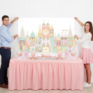 Vintage Small World Inspired Birthday Backdrop – Printed Party Background