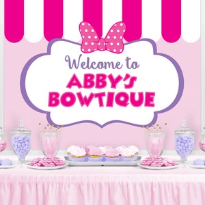 MOUSE Character Inspired Backdrop - Personalized Birthday Party Background - Party Decoration - Personalized Party Banner Bow Boutique Party