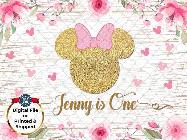 Minnie Mouse Inspired Birthday Backdrop – Personalized Party Decoration (Digital or Printed) image 3