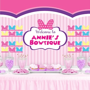 MOUSE Character Inspired Backdrop - Personalized Birthday Party Background - Party Decoration - Personalized Party Banner Bow Boutique Party