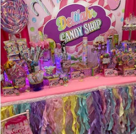 CANDY SHOP Personalized Birthday Party Backdrop
