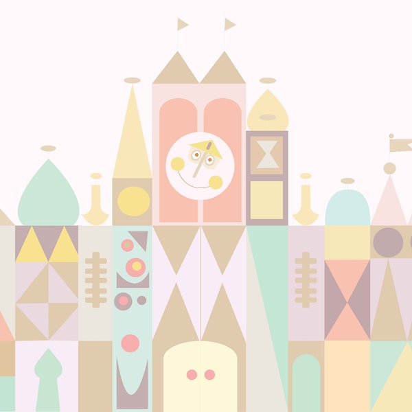 PRINTABLE DOWNLOAD Its a Small World Vintage Inspired Birthday Party Backdrop - Small World Inspired Party Background - Printable DIY File