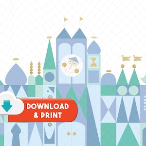Small World Inspired Birthday Backdrop – Party Decoration (Digital Download)