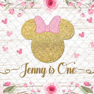 Minnie Mouse Inspired Birthday Backdrop – Personalized Party Decoration (Digital or Printed) image 5