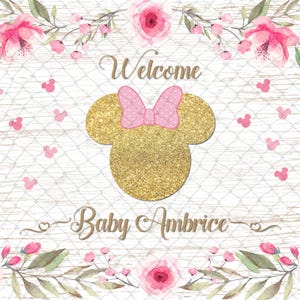 Minnie Mouse Inspired Birthday Backdrop – Personalized Party Decoration (Digital or Printed) image 4