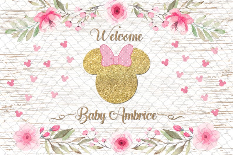 Minnie Mouse Inspired Birthday Backdrop – Personalized Party Decoration (Digital or Printed) image 4