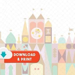 Small World Inspired Birthday Backdrop – Party Decoration (Digital Download)