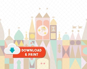 Small World Inspired Birthday Backdrop – Party Decoration (Digital Download)