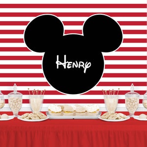 MOUSE Character Inspired Personalized Birthday Party Backdrop - Birthday Party Background - Party Decoration - Party Banner - Birthday Party