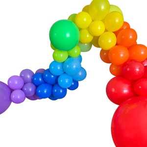 RAINBOW BALLOON Garland Kit 14 ft Colorful Rainbow Balloon Arch Set Balloon DIY Garland Kit Rainbow Balloons for Party Decor image 6