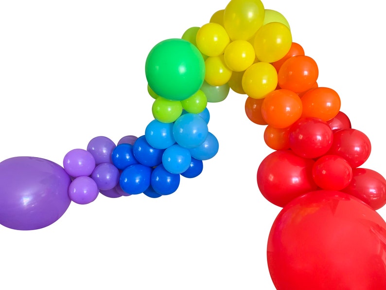 RAINBOW BALLOON Garland Kit 14 ft Colorful Rainbow Balloon Arch Set Balloon DIY Garland Kit Rainbow Balloons for Party Decor image 6