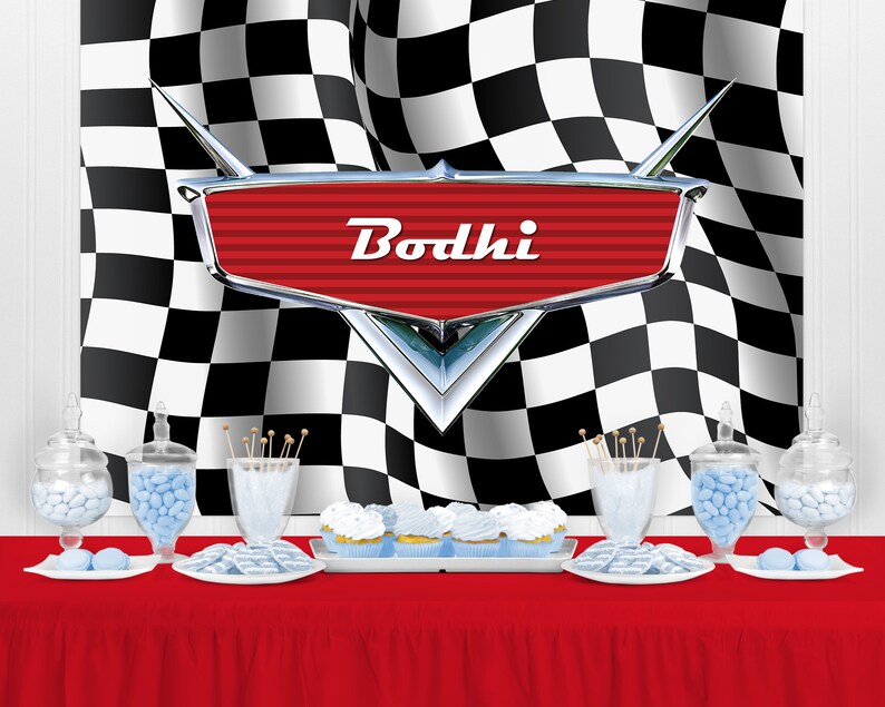 CARS Inspired Personalized Birthday Backdrop Birthday Party Background Cars Party Decoration Party Banner