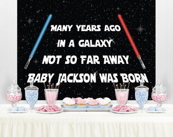 SPACE Inspired Birthday Party Backdrop - STAR Birthday Party Background - Party Banner Decoration - Birthday Banner