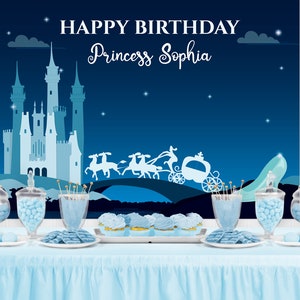 PRINCESS CASTLE Birthday Backdrop - Party Backdrop - Party Banner - Party Decor - Party Background