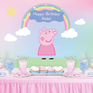 PIG Character Inspired Backdrop Personalized Birthday Party