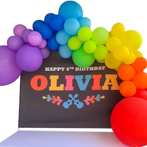 RAINBOW BALLOON Garland Kit 14 ft Colorful Rainbow Balloon Arch Set Balloon DIY Garland Kit Rainbow Balloons for Party Decor image 1