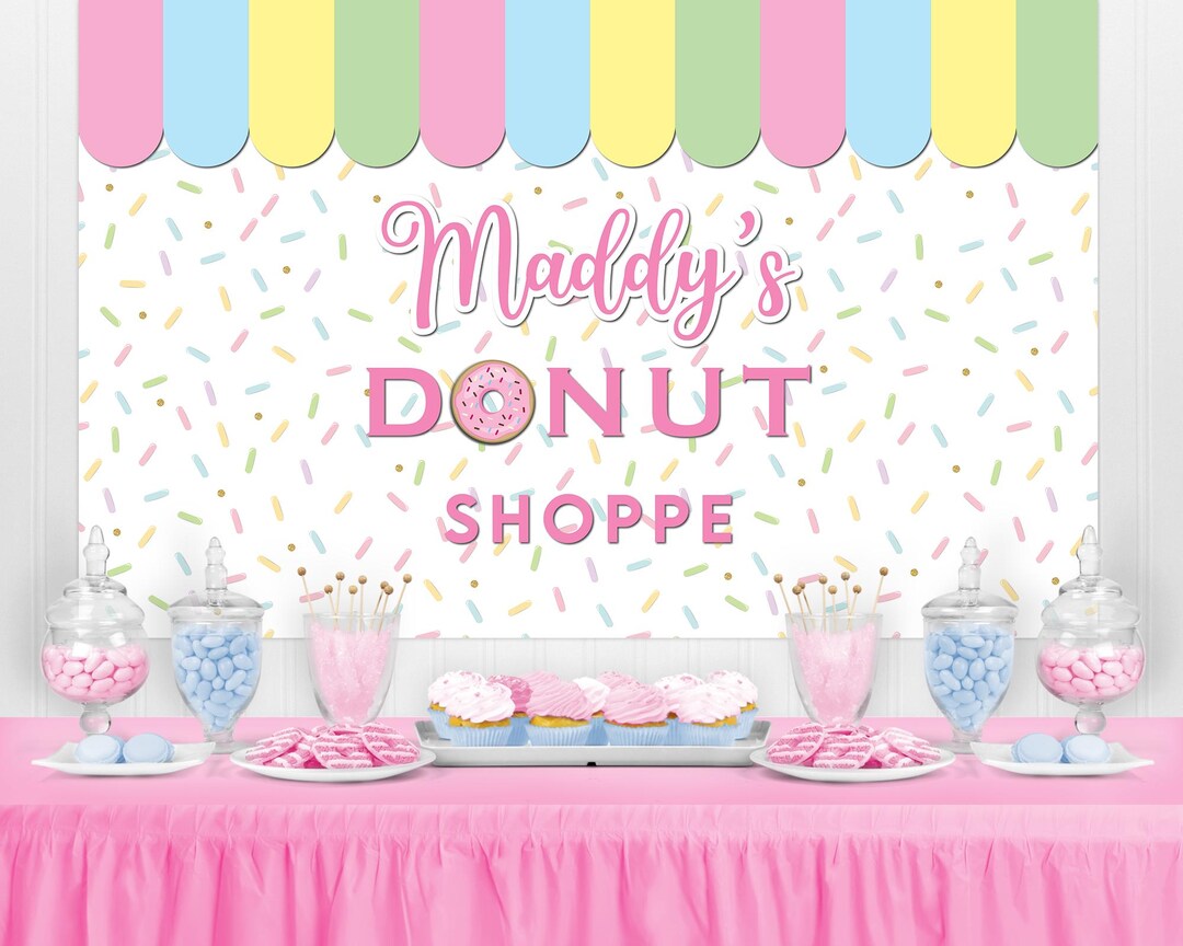 Donuts Themed Party Backdrop Media Sets for Birthday / Events/ Weddings