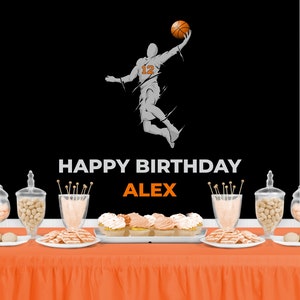 BASKETBALL Birthday Party Backdrop - Basketball Birthday Party Background - Basketball Party Banner - Sports Party