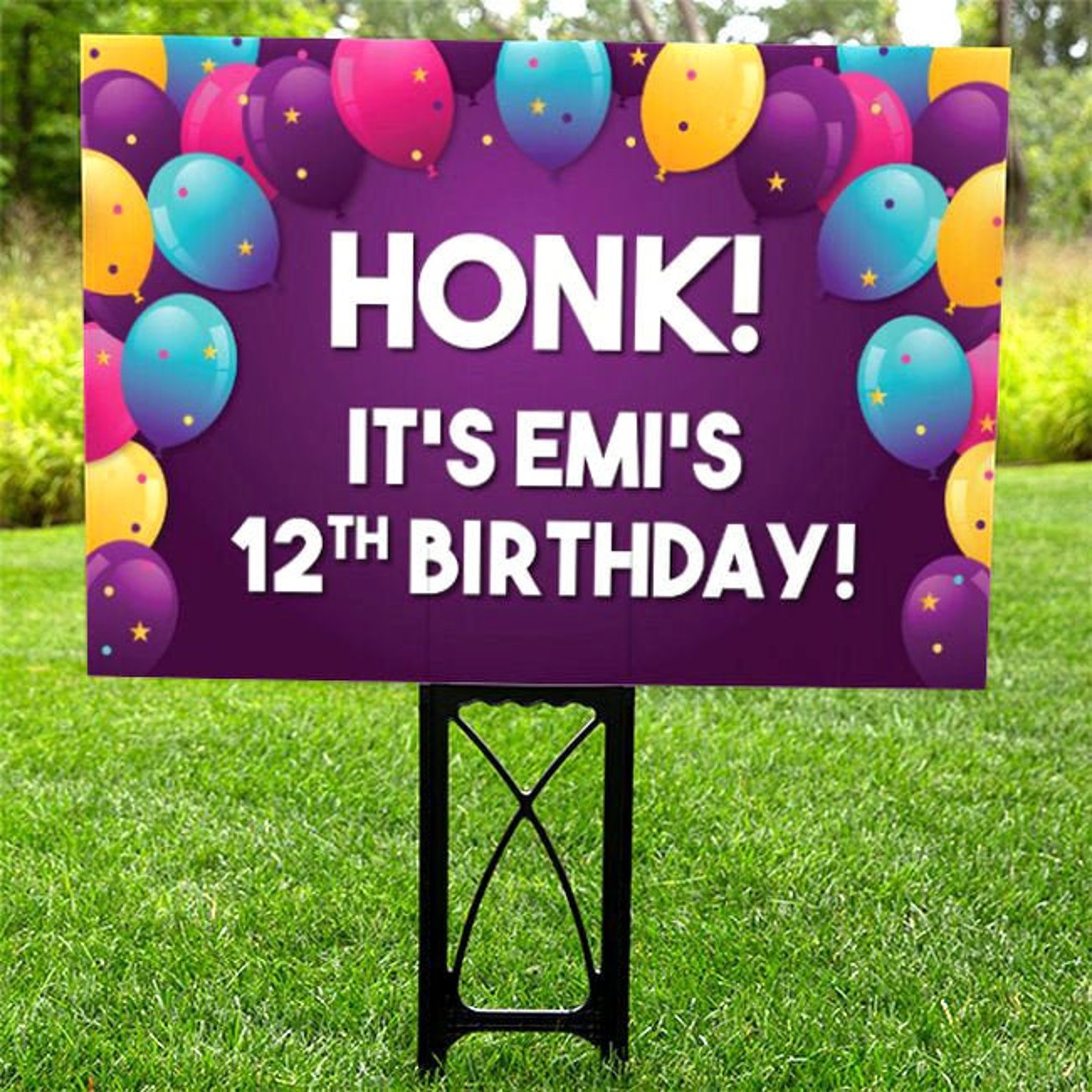 HAPPY BIRTHDAY Yard Sign Personalized Drive Thru Sign Etsy