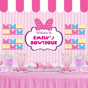 MOUSE Character Inspired Backdrop - Personalized Birthday Party Background - Party Decoration - Personalized Party Banner Bow Boutique Party