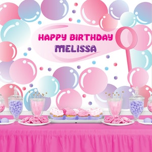 Soap Bubbles personalized party backdrop - Party banner - Birthday Party Backdrop - Party Background - Banner Decoration - Decorations