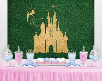 PRINCESS CASTLE Birthday Backdrop - Party Backdrop - Party Banner - Party Decor - Personalized Background