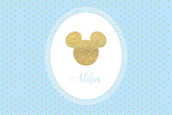 PRINTED Custom Prince Mickey Inspired Birthday Party Backdrop Royal Mickey Birthday Party Background Baby Mickey Party Banner Decoration