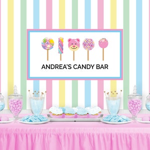 CANDY SHOP Personalized Birthday Party Backdrop Sweet Shop Candy Store Candy Bar Tea Party Birthday Party Background Candy Party Decoration