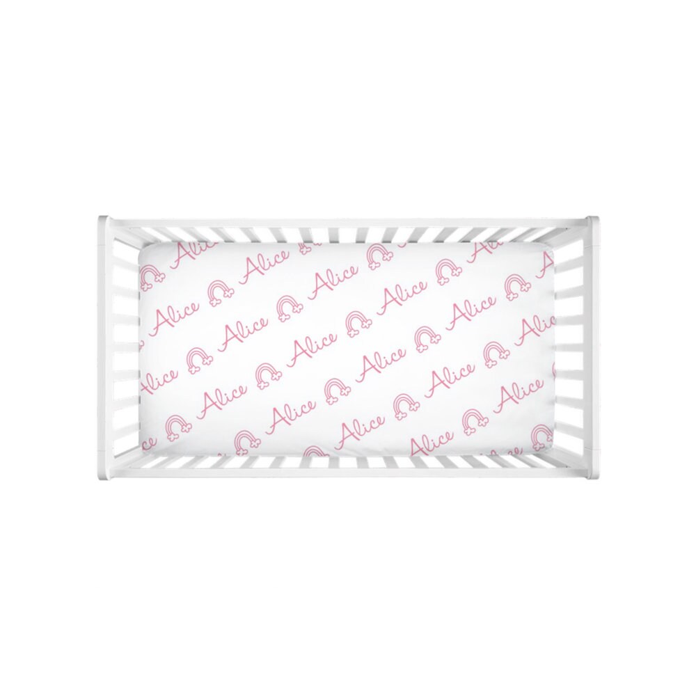 Baby Crib Sheet Personalized Baby Crib Sheet Baby Name Etsy
