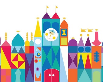 PRINTABLE DOWNLOAD FILE Its a Small World Inspired Birthday Party Backdrop - Its a Small World Party Background - Its a Small World Party