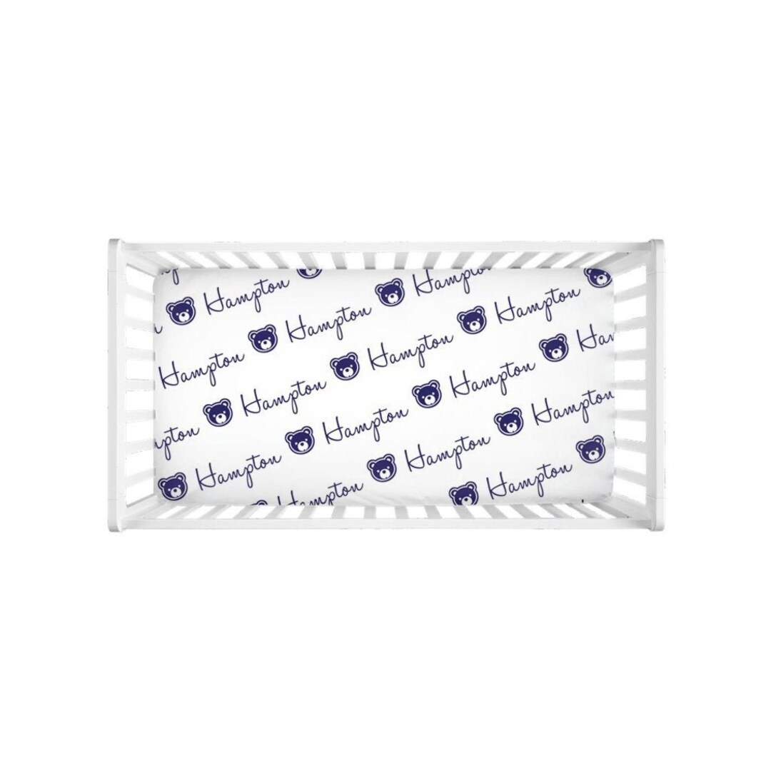 Baby Crib Sheet Personalized Baby Crib Sheet Baby Name Etsy