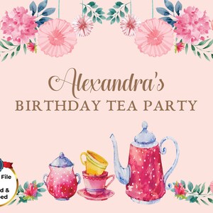 PERSONALIZED Party Backdrop Personalized Tea Party Background Tea Time ...