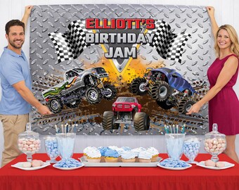 Personalized Monster Truck Birthday Backdrop – Racing Party (Digital or Printed) - Formula 1