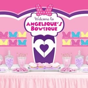 MOUSE Character Inspired Backdrop - Personalized Birthday Party Background - Party Decoration - Personalized Party Banner Bow Boutique Party
