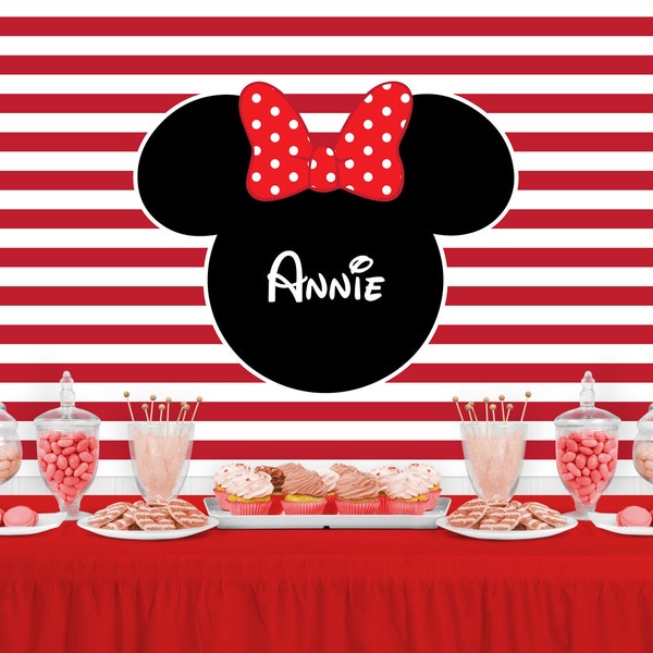 MOUSE Character Inspired Personalized Birthday Party Backdrop - Birthday Party Background - Party Decoration - Party Banner - Birthday Party
